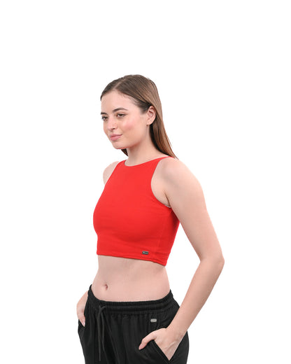 High Shoulder Top - Red