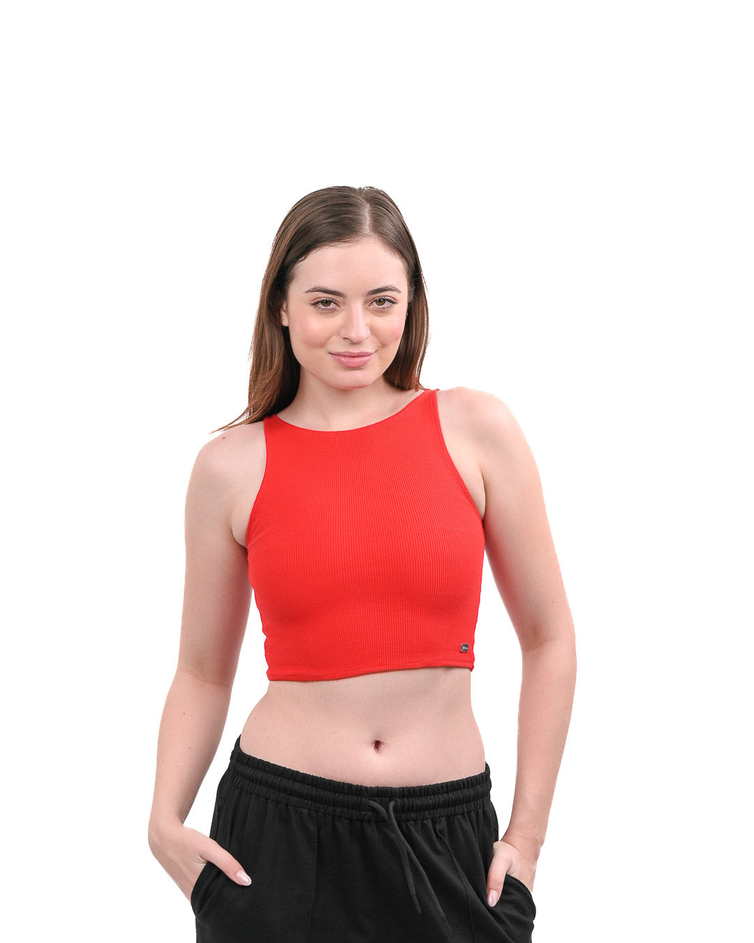 High Shoulder Top - Red