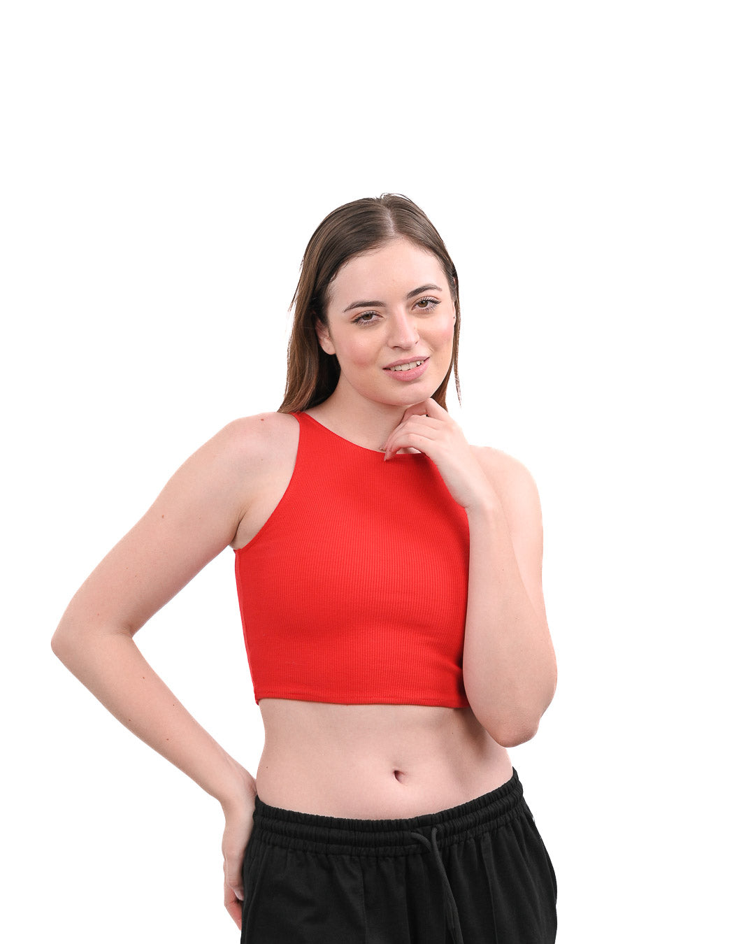 High Shoulder Top - Red