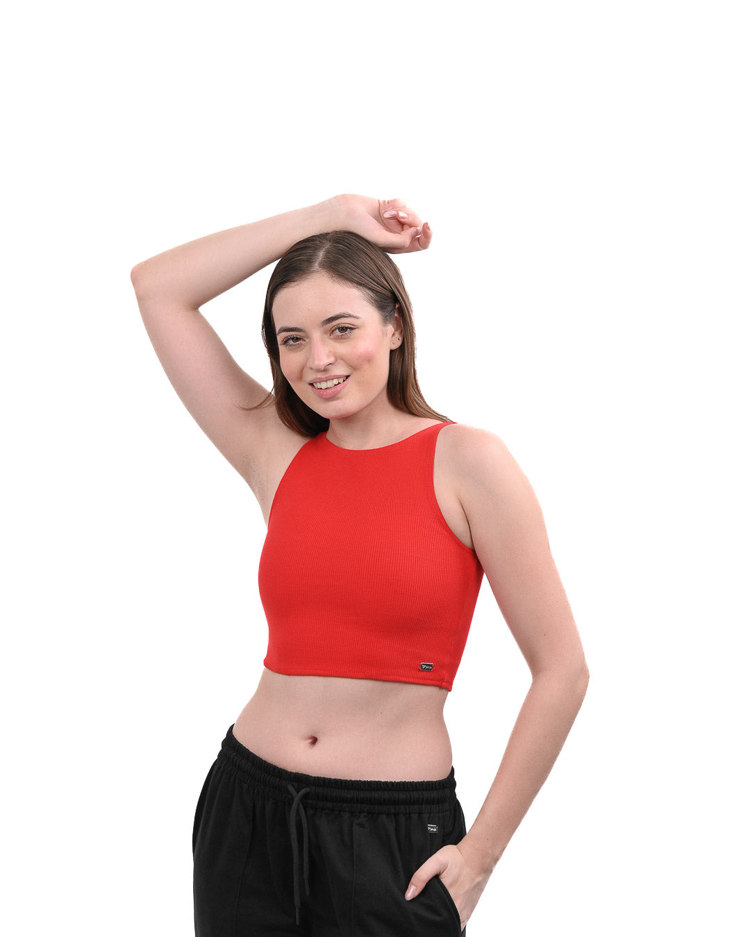 High Shoulder Top - Red