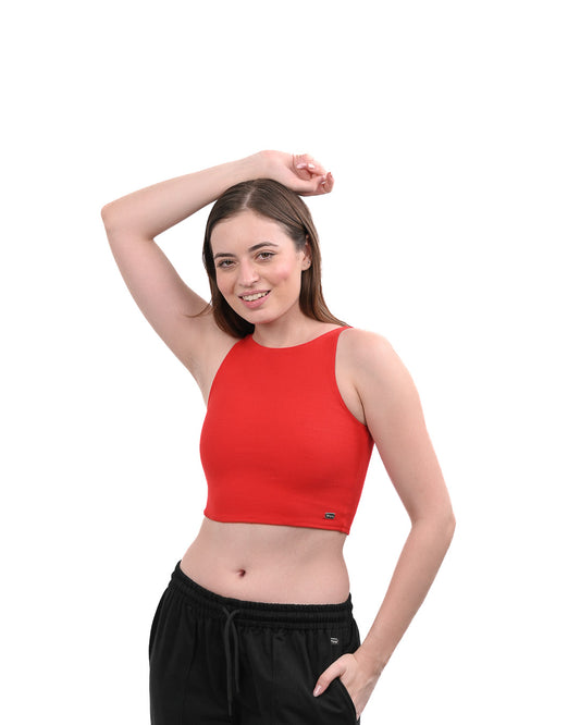 High Shoulder Top - Red