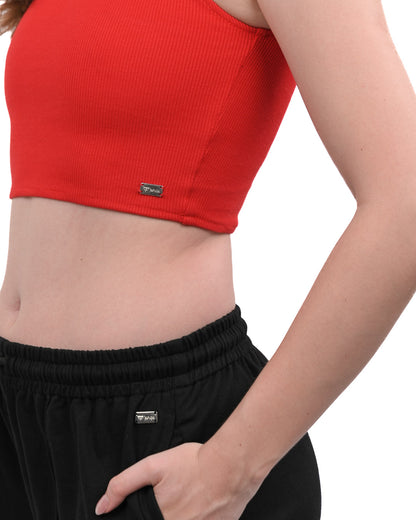 High Shoulder Top - Red