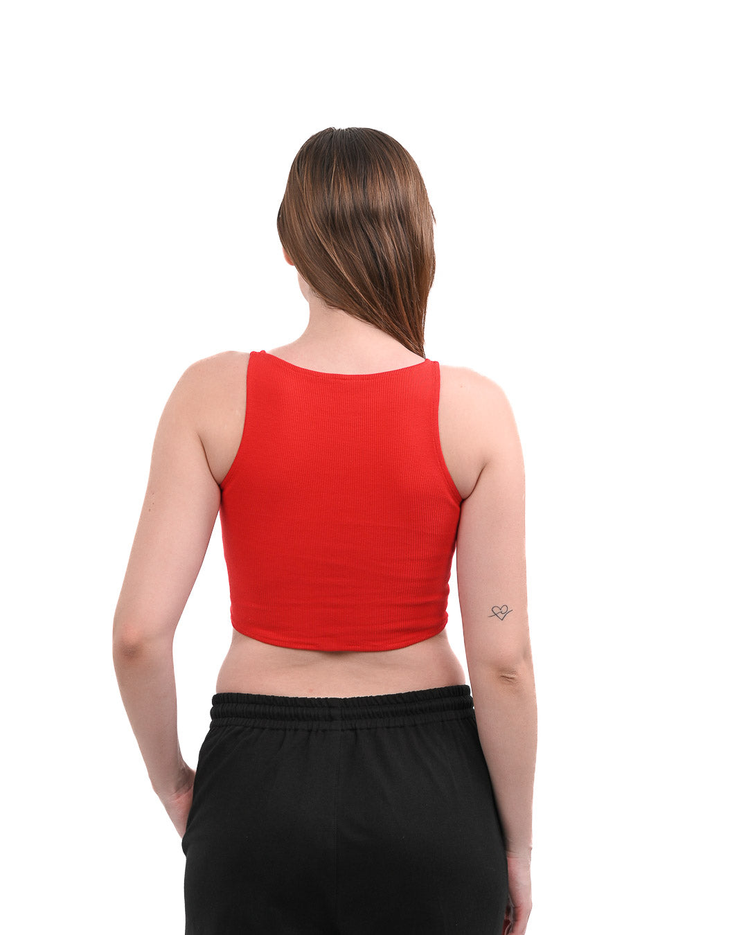High Shoulder Top - Red