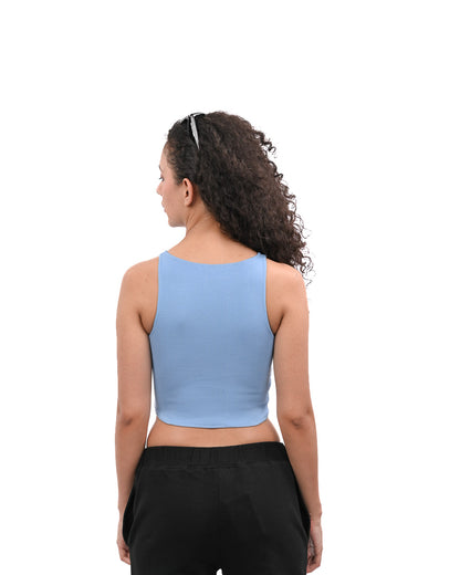 High Shoulder Top - Blue