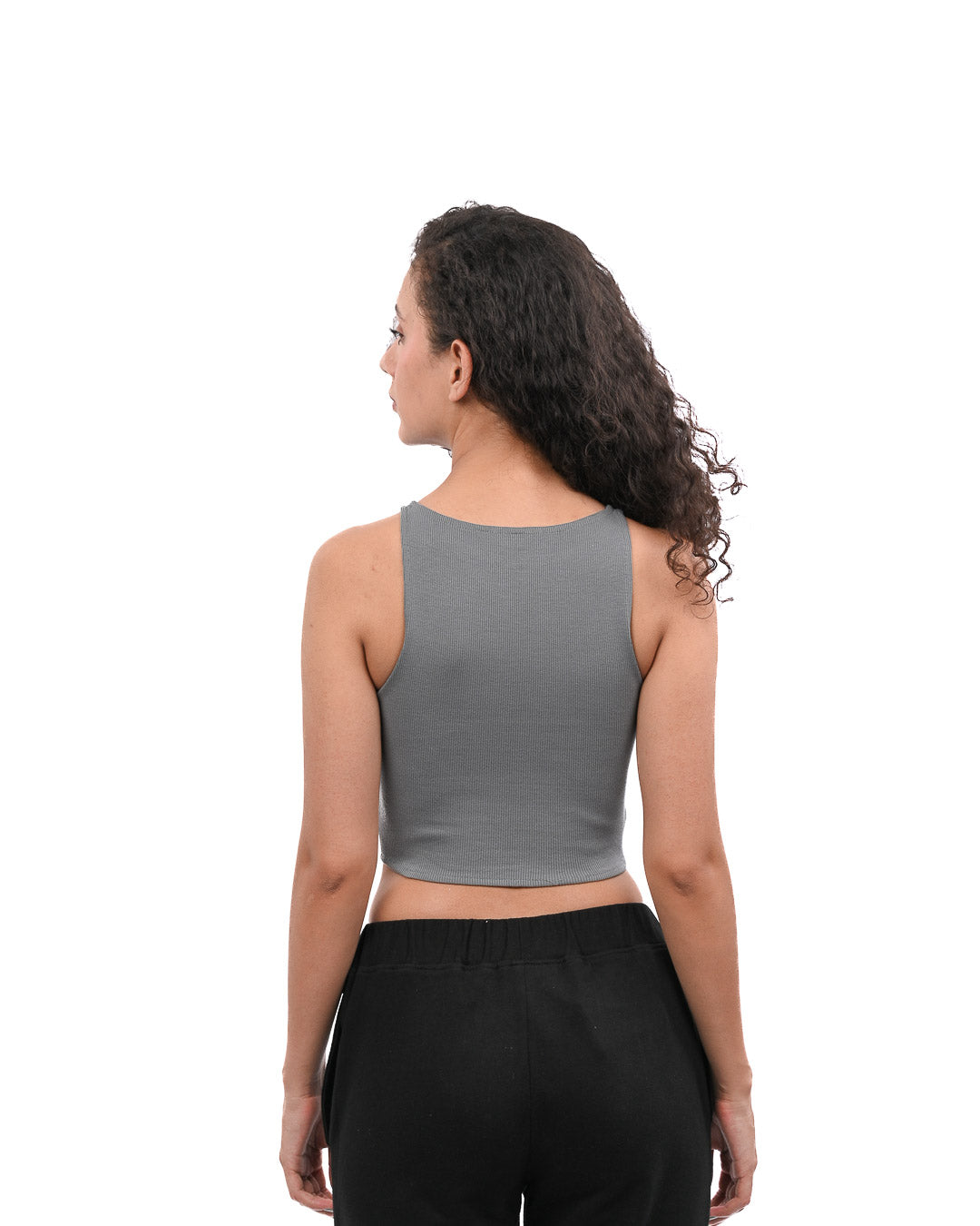 High Shoulder Top - Grey