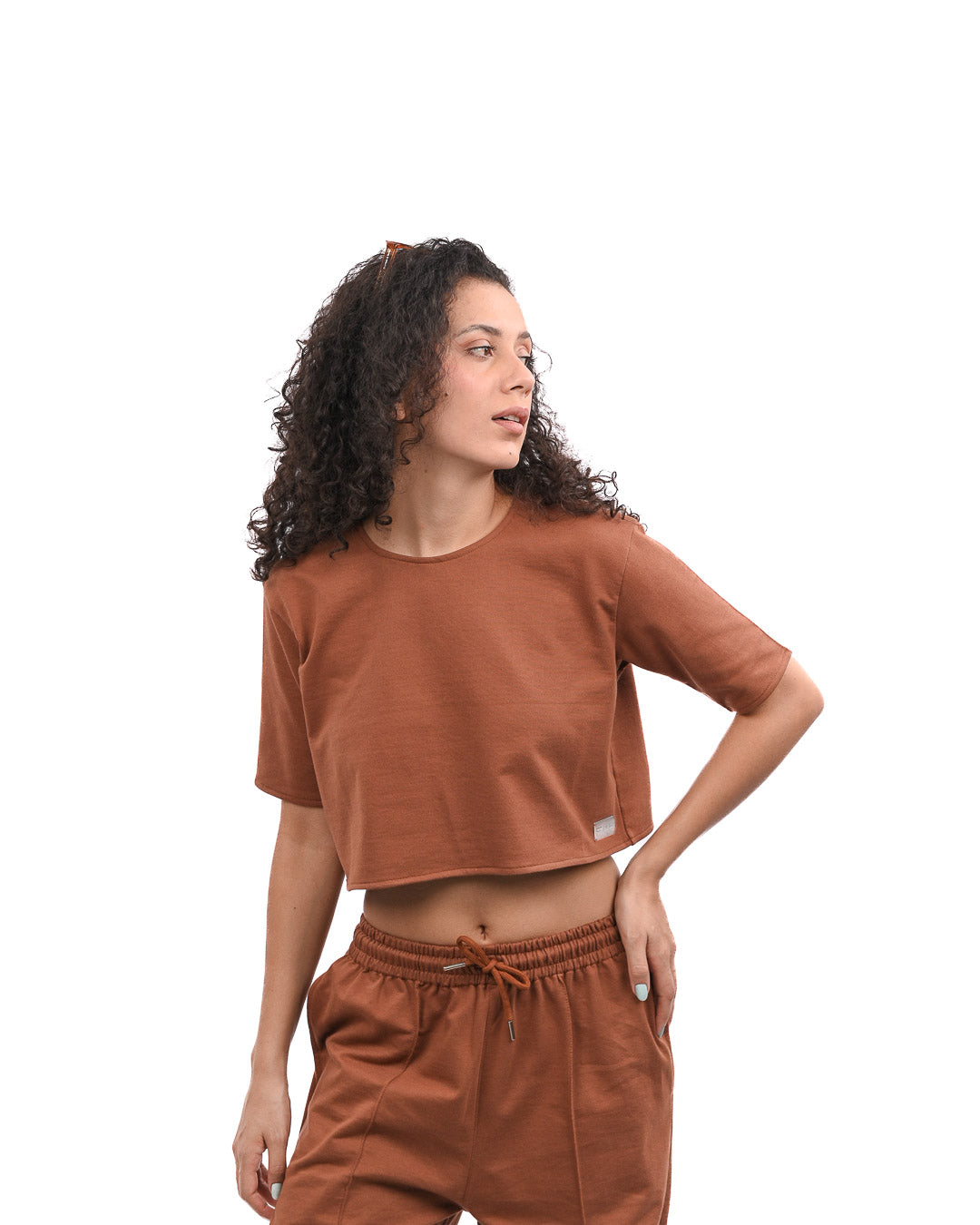 Terry Metal Logo Shirt - Brown