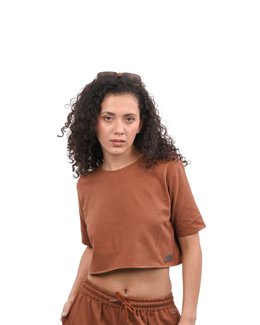 Terry Metal Logo Shirt - Brown