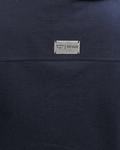 Cropped Zip Up Top - Navy