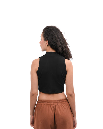 Jet Black Half Zip Top