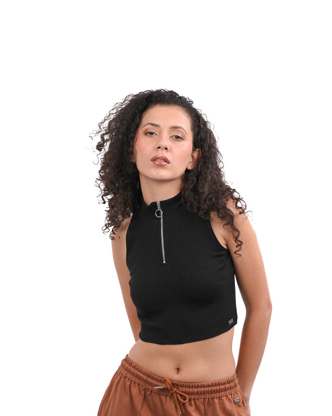 Jet Black Half Zip Top