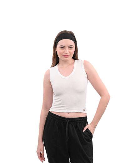 Rib Knit Tank - White