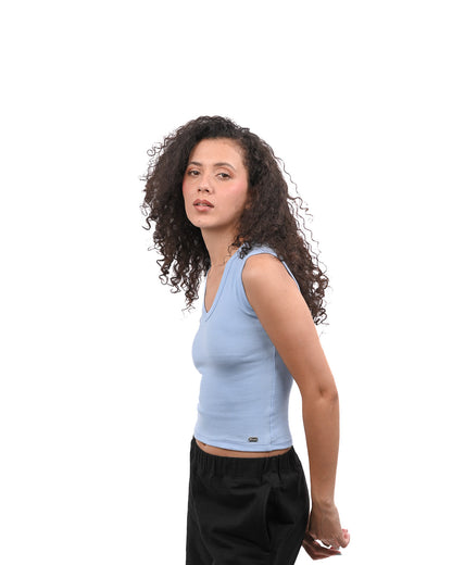 Rib Knit Tank - Blue