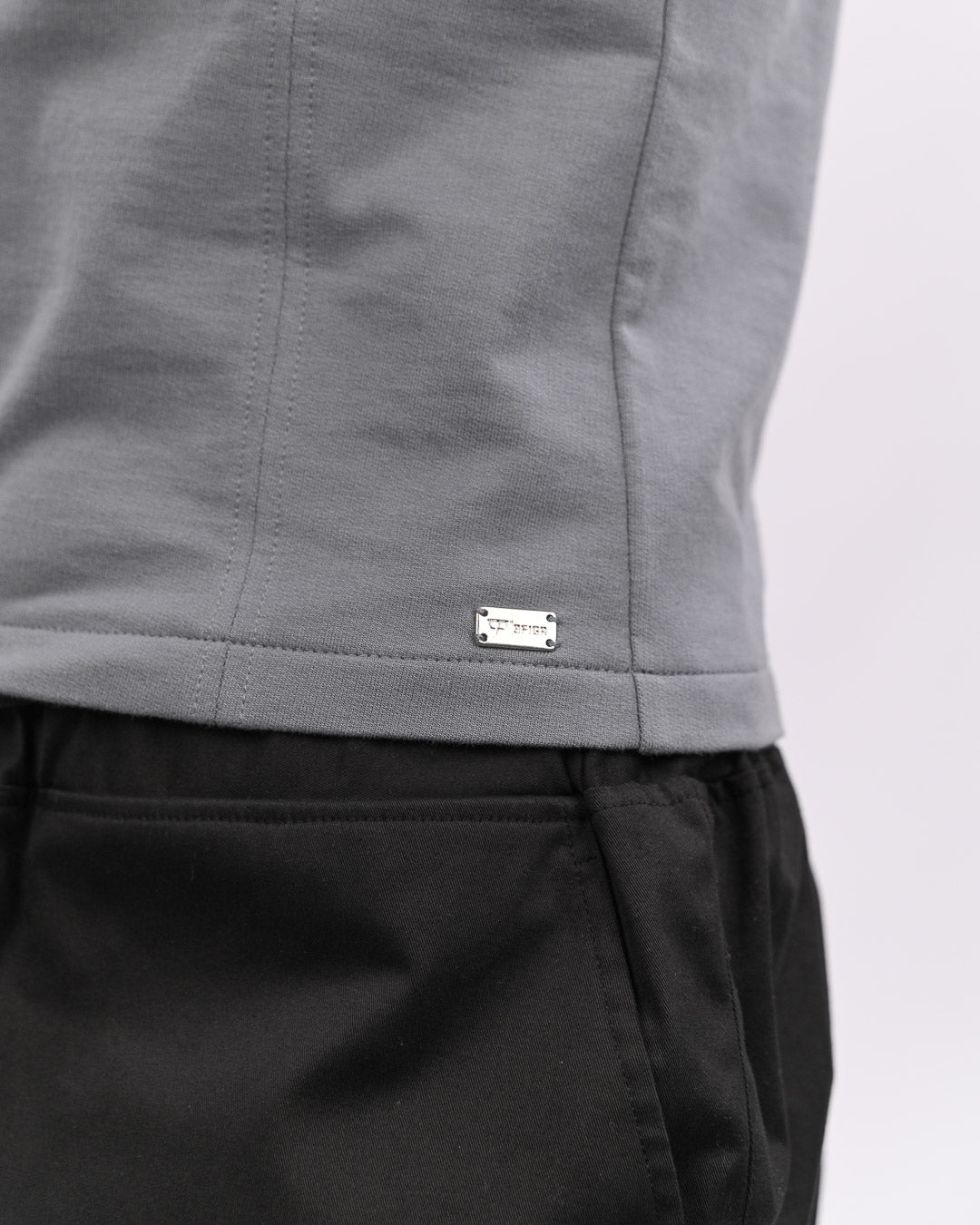 Basic Zip Up Top-Grey