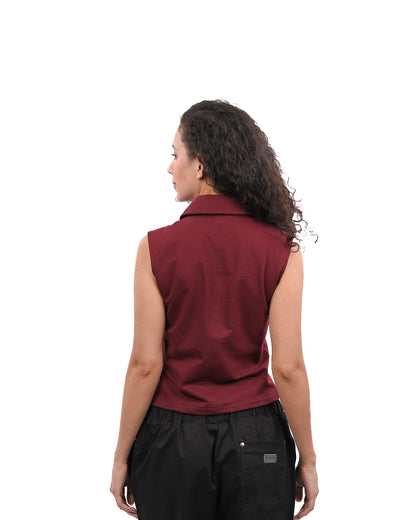 Basic Zip Up Top Wine