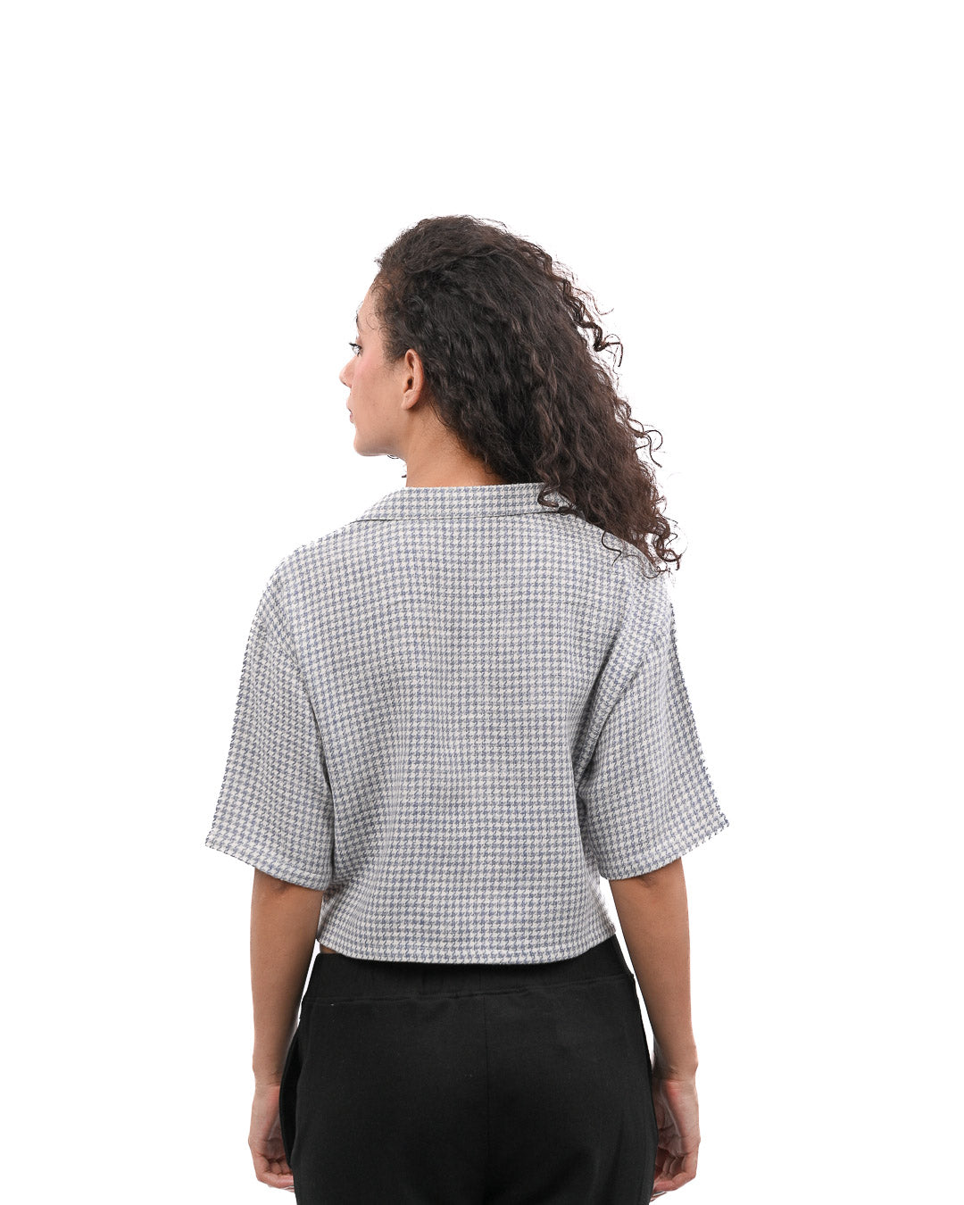 Green Boxy Crop Shirt