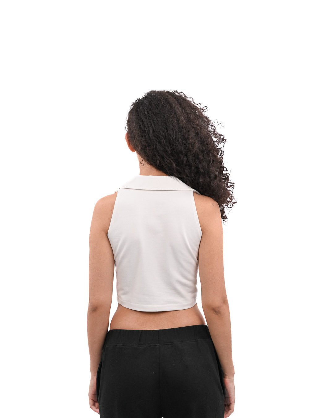 Ivory Collared Halter Top