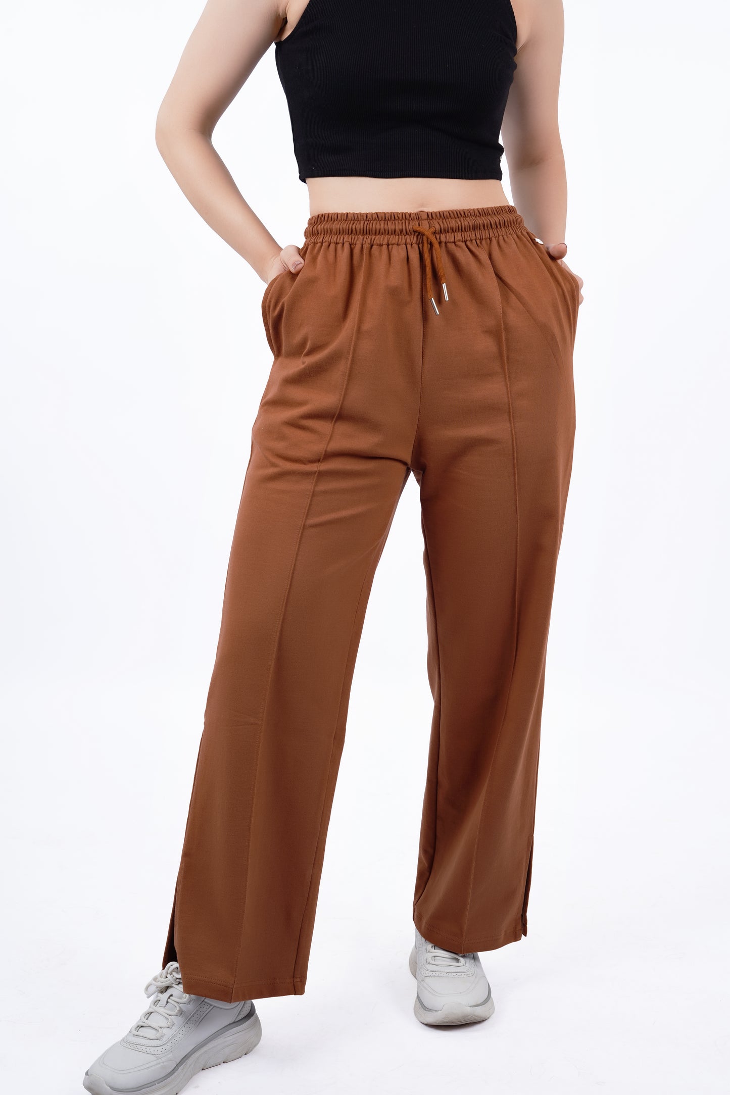 Slit Pants - Brown