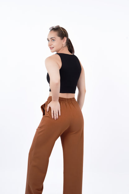 Slit Pants - Brown