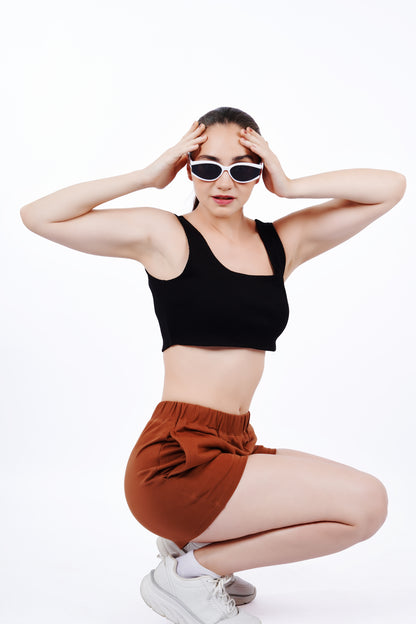 Cropped Crop Top - Black