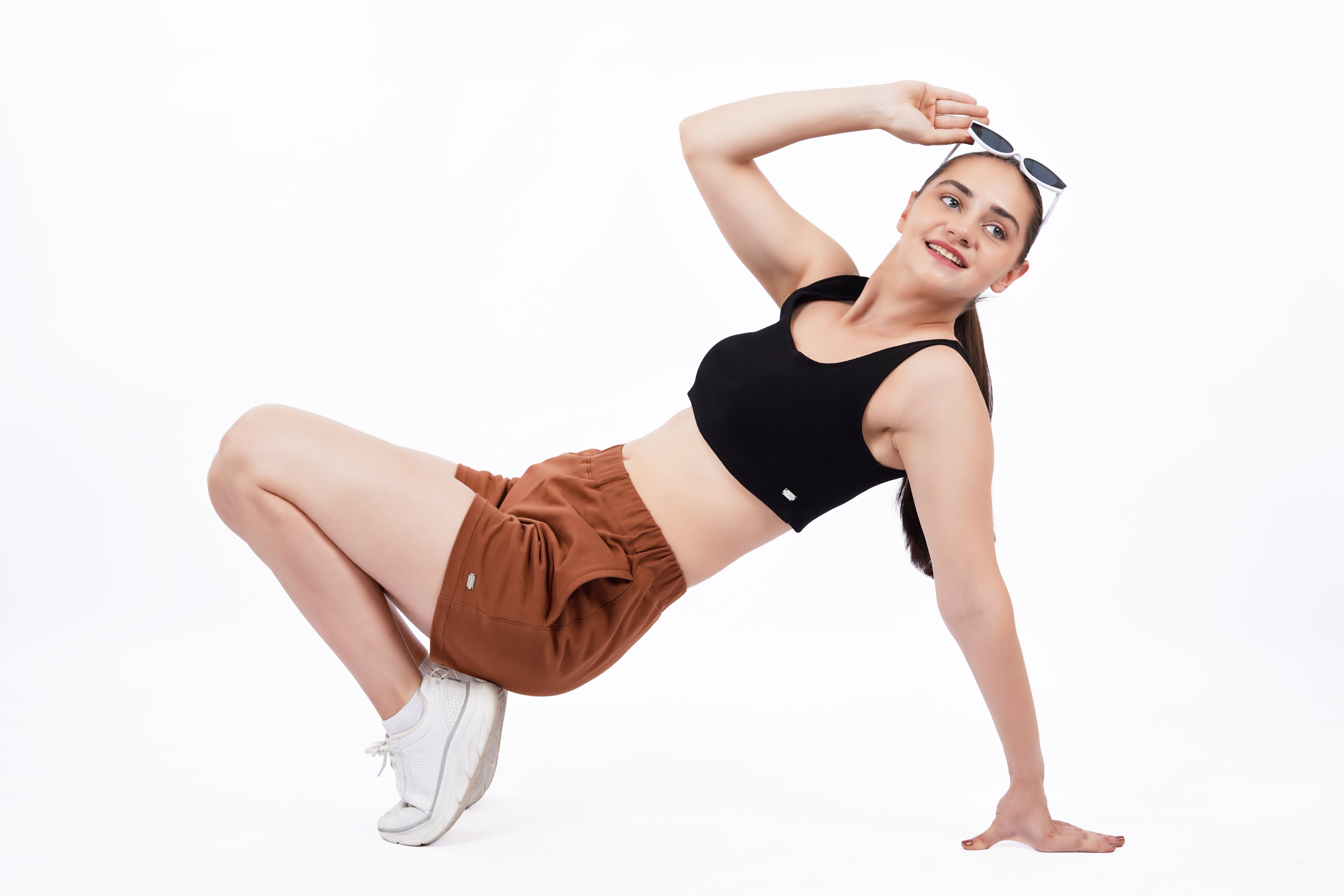 Metal Tag Shorts - Brown