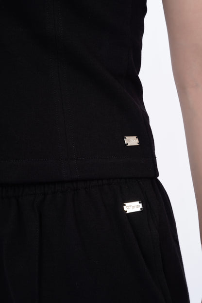 Basic Zip up Top - Black