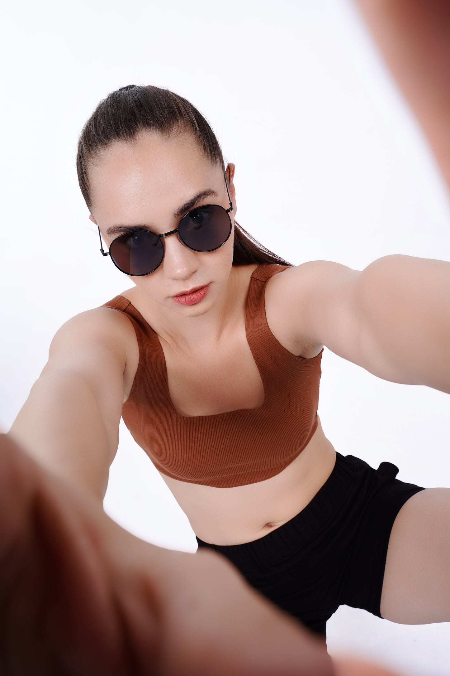 Cropped Crop Top - Brown