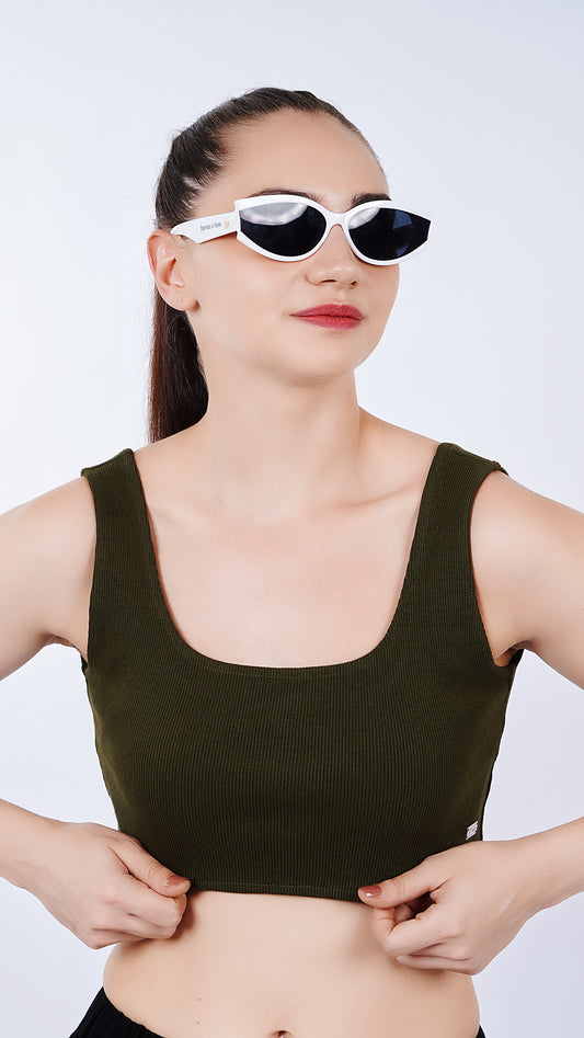 Cropped Crop Top - Green