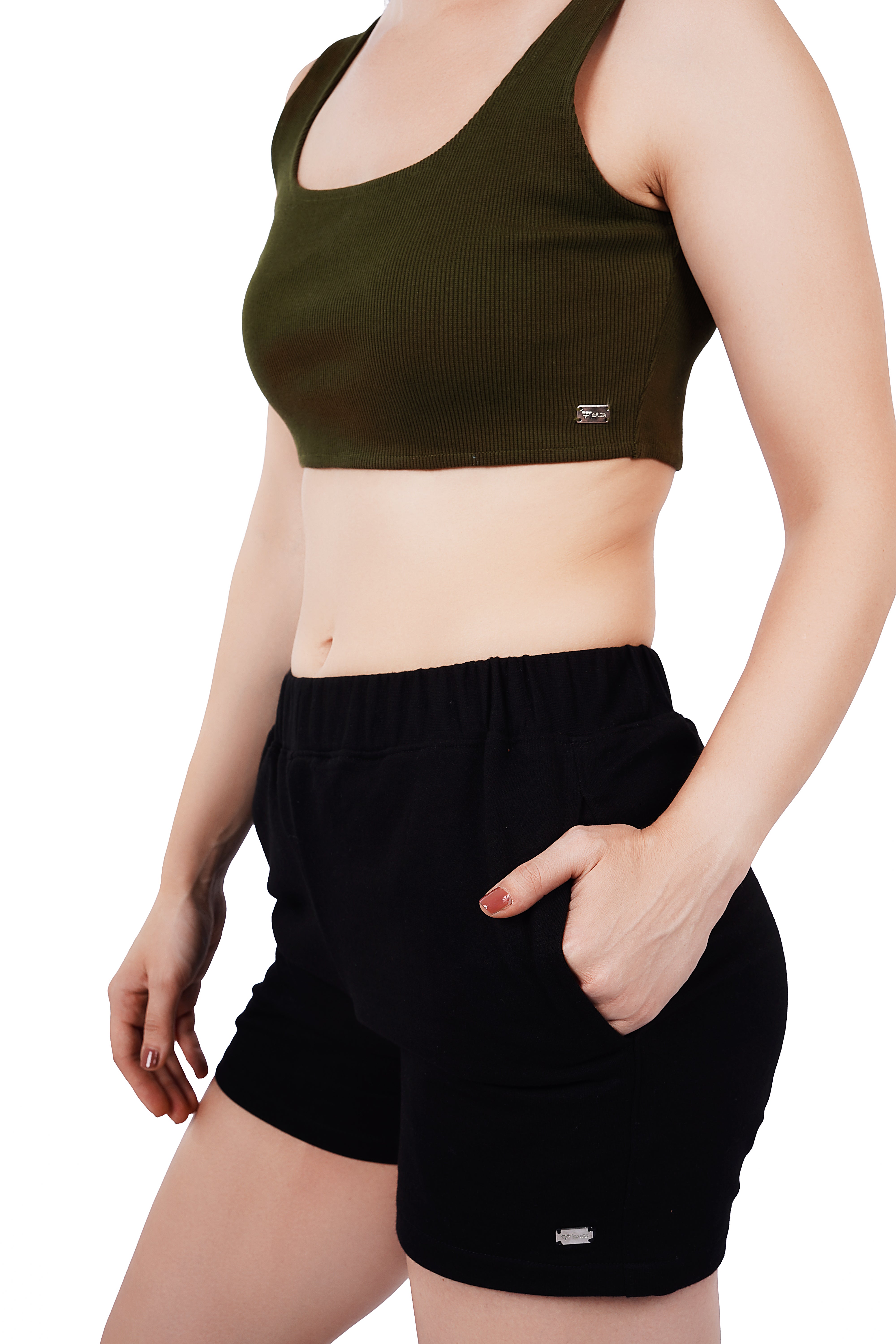 Cropped Crop Top - Green