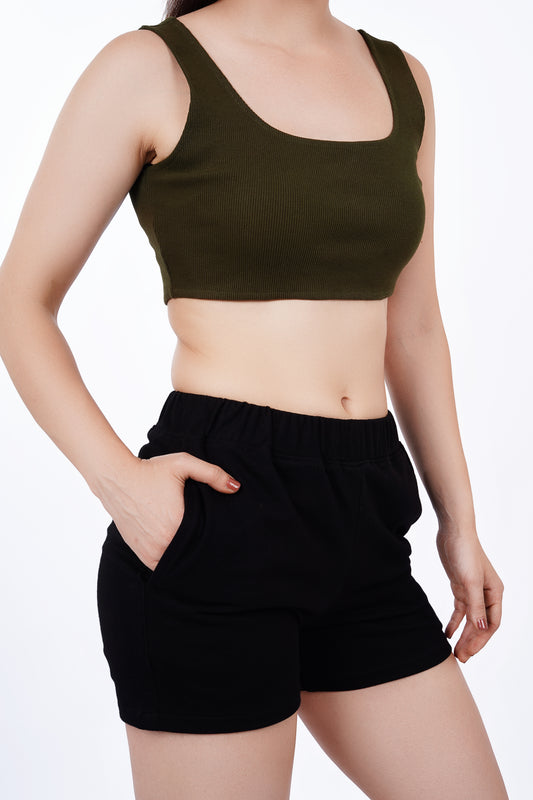 Metal Tag Shorts - Black