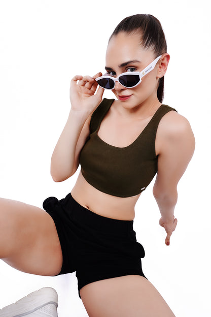 Cropped Crop Top - Green
