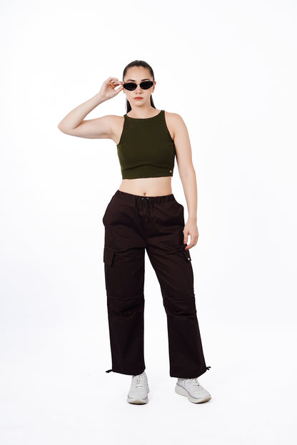 High Shoulder Top - Green