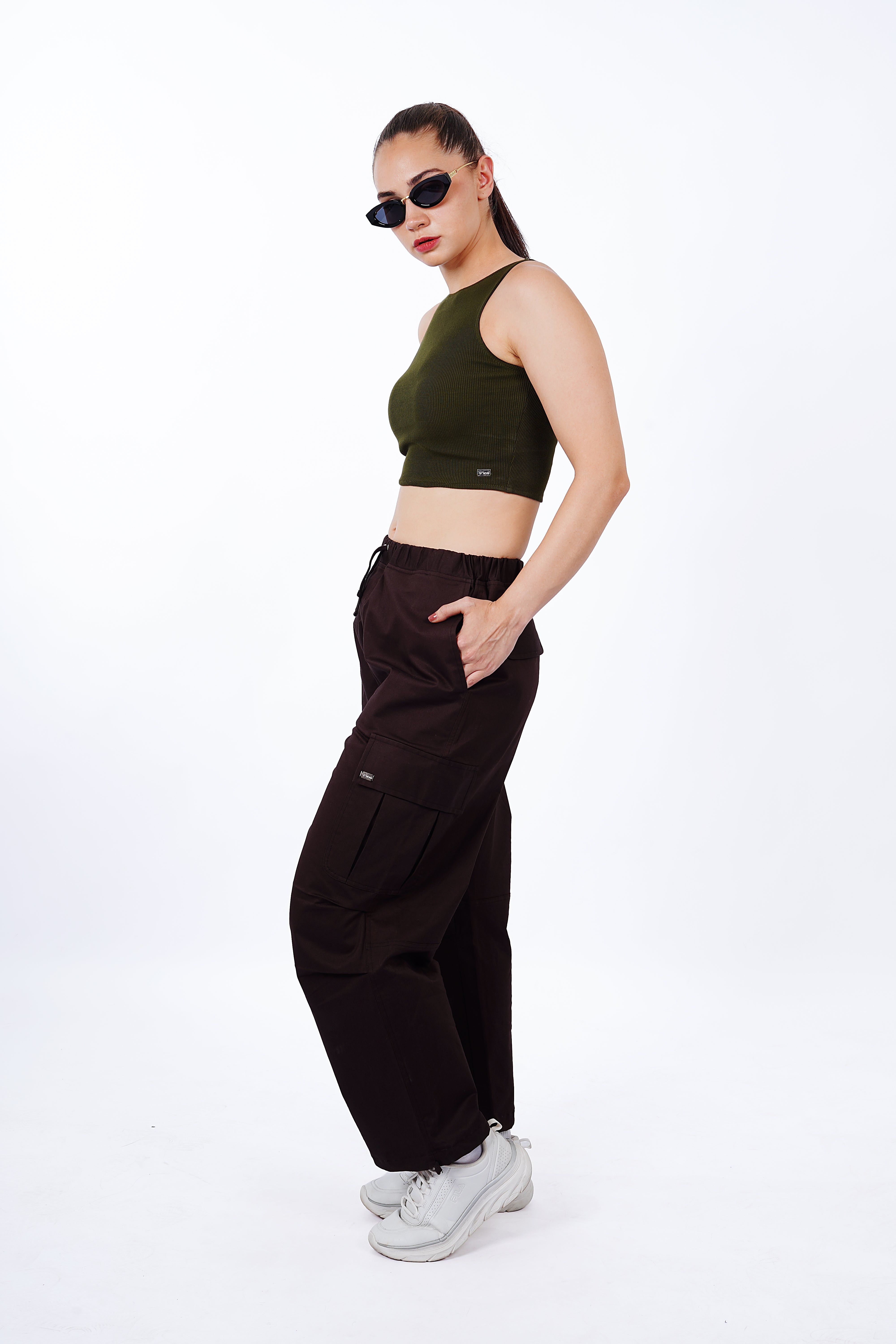 High Shoulder Top - Green
