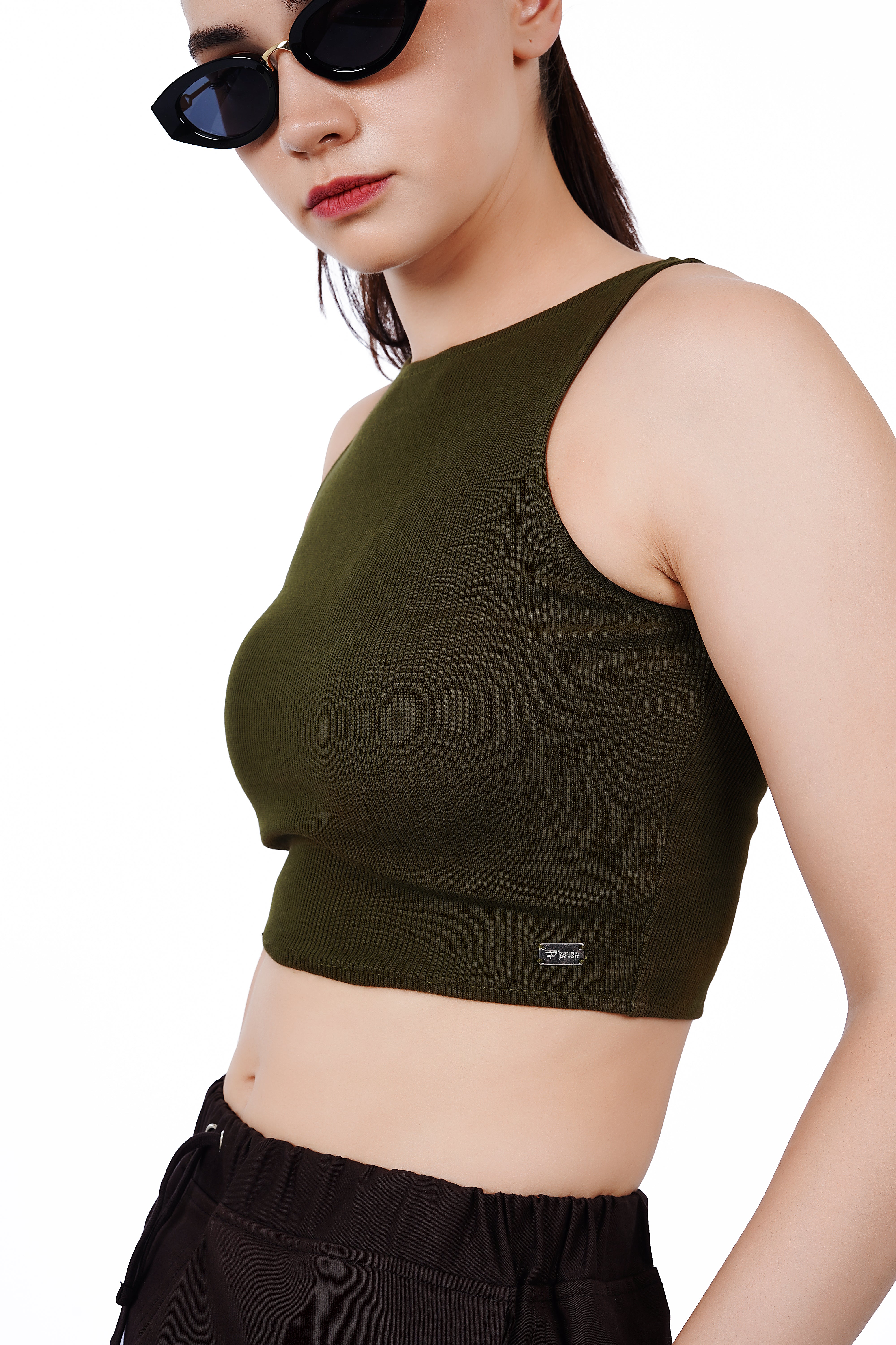 High Shoulder Top - Green