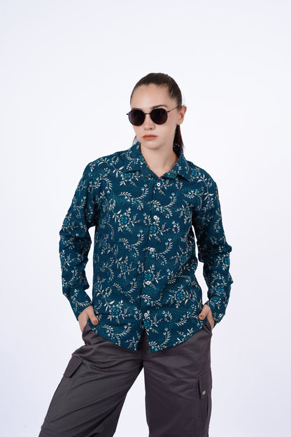 Emerald Ocean Print Shirt