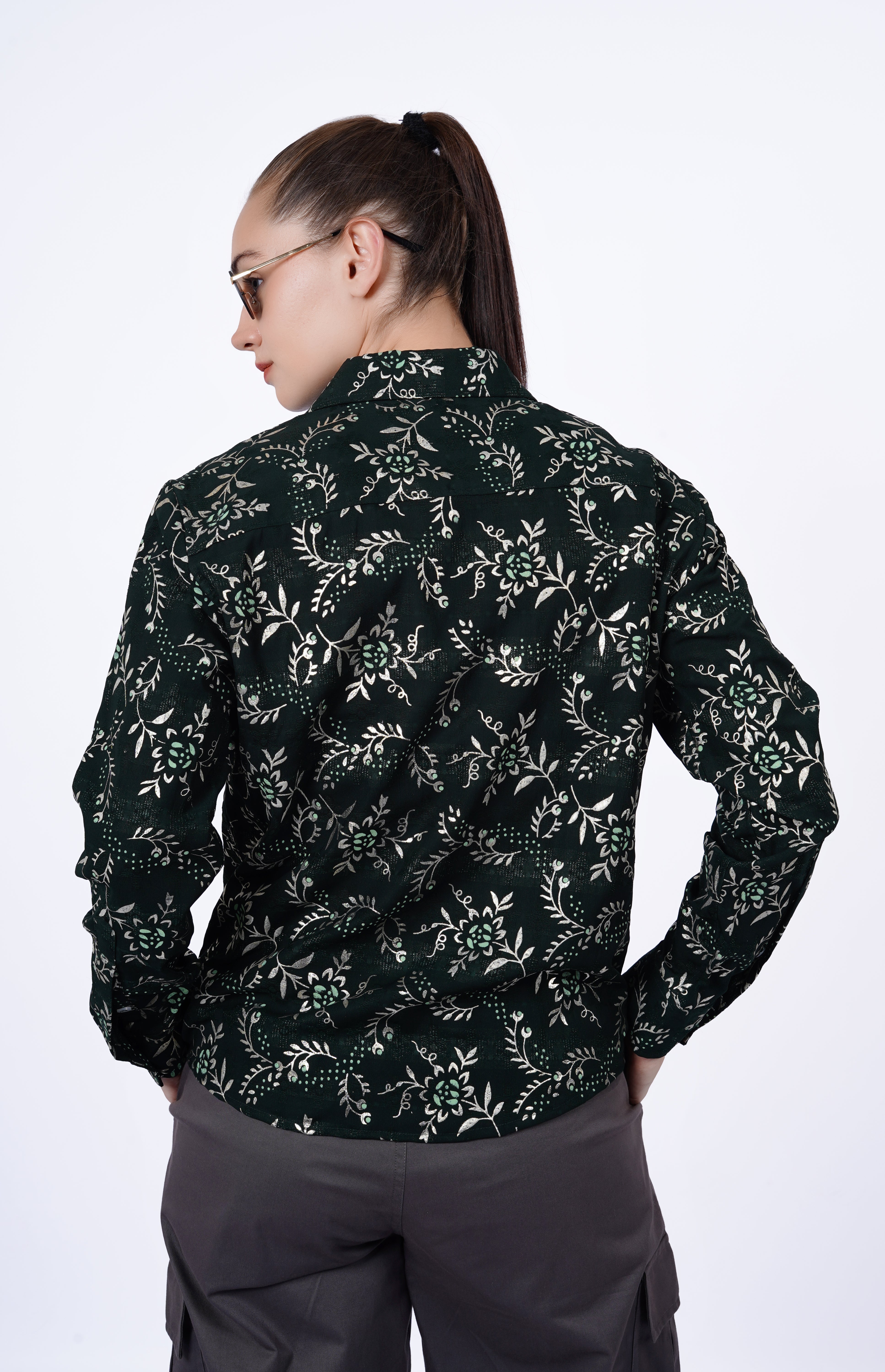 Emerald Vine Print Shirt