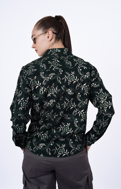Emerald Vine Print Shirt
