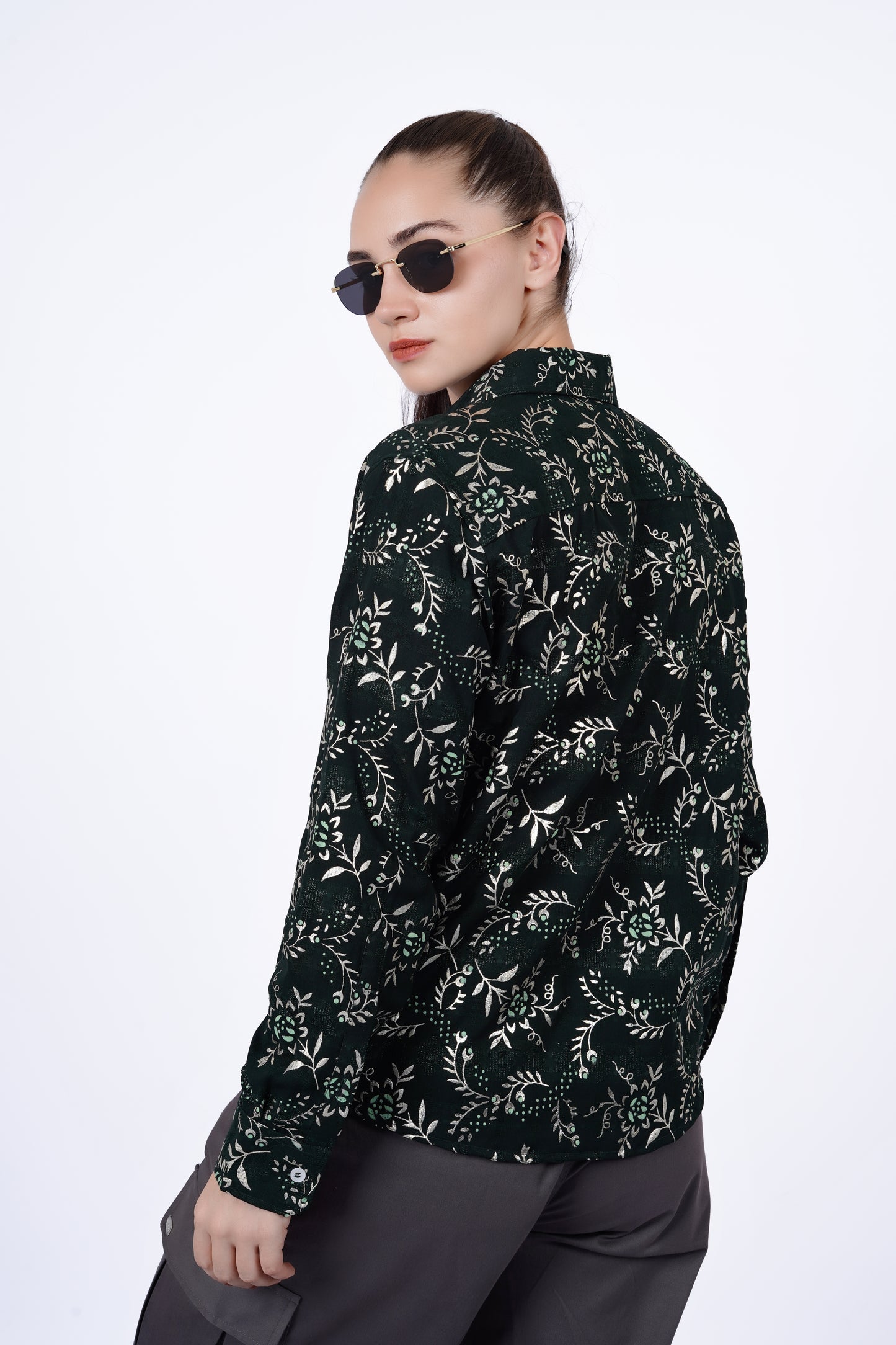 Emerald Vine Print Shirt