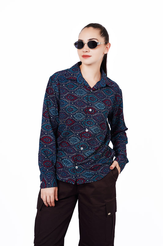 Retro Geo Print Shirt