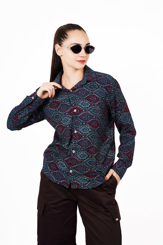 Retro Geo Print Shirt