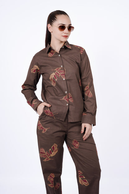 Bloom Brown Co-ord Set - Oversized