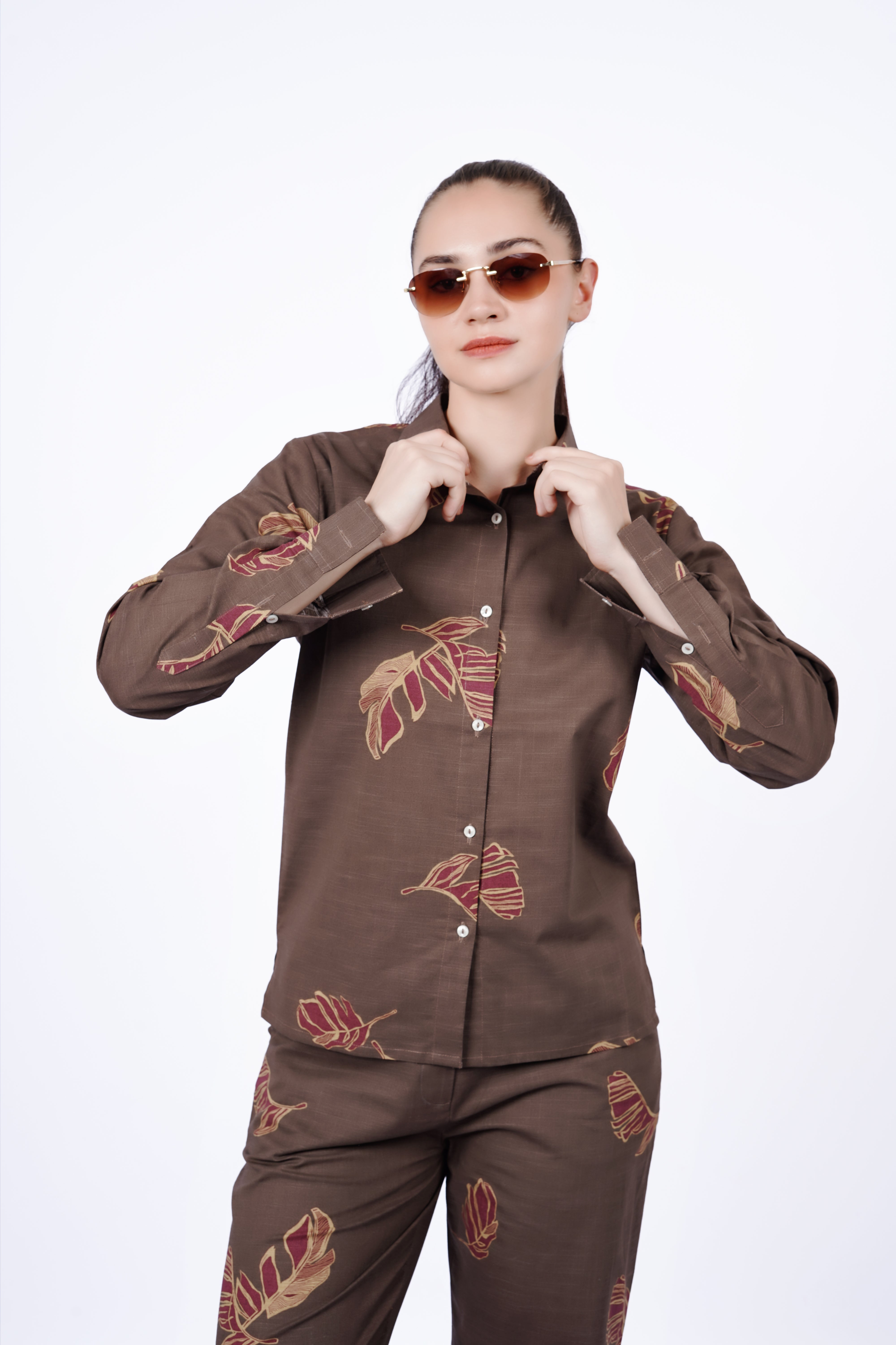 Bloom Brown Co-ord Set - Oversized