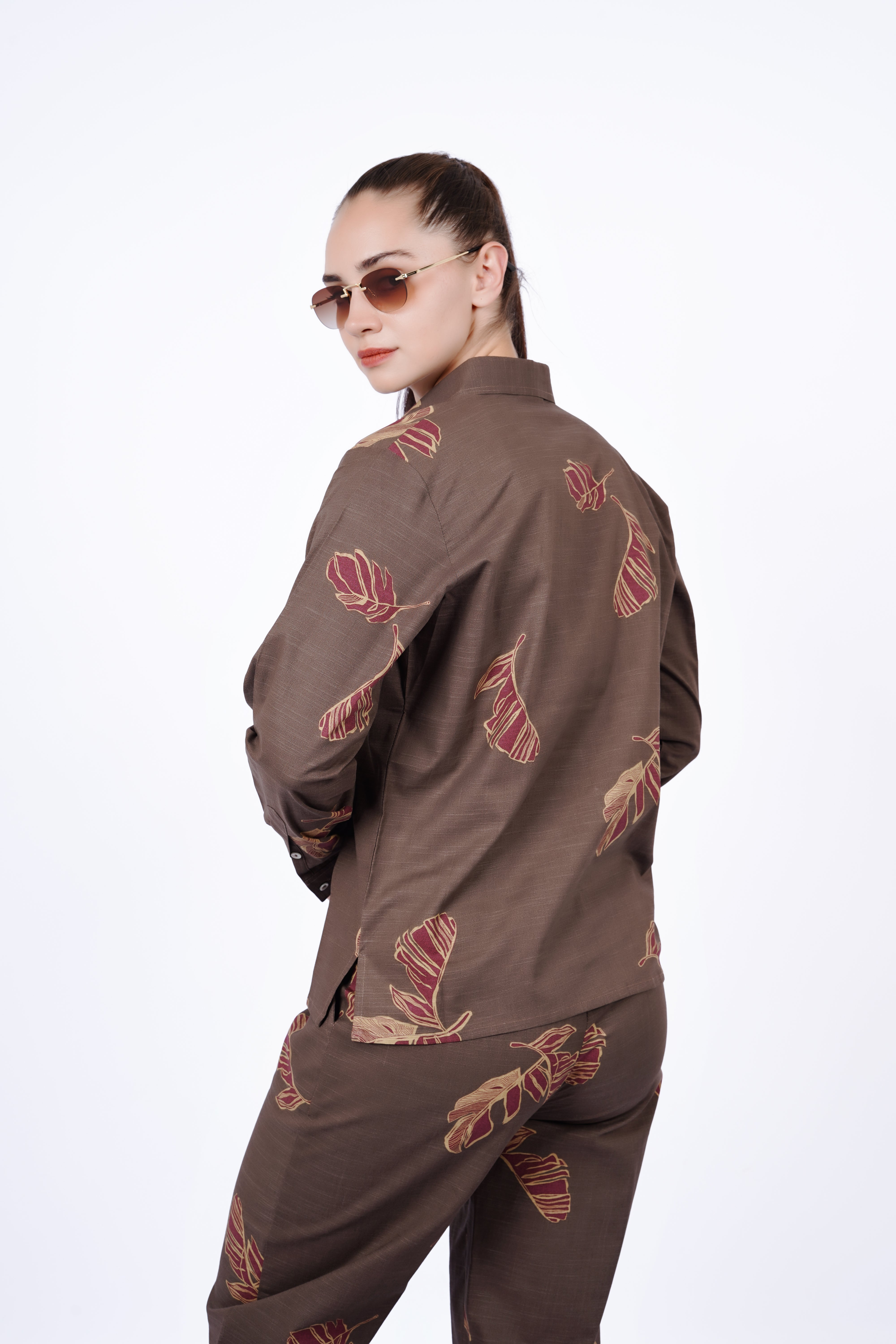 Bloom Brown Co-ord Set - Oversized