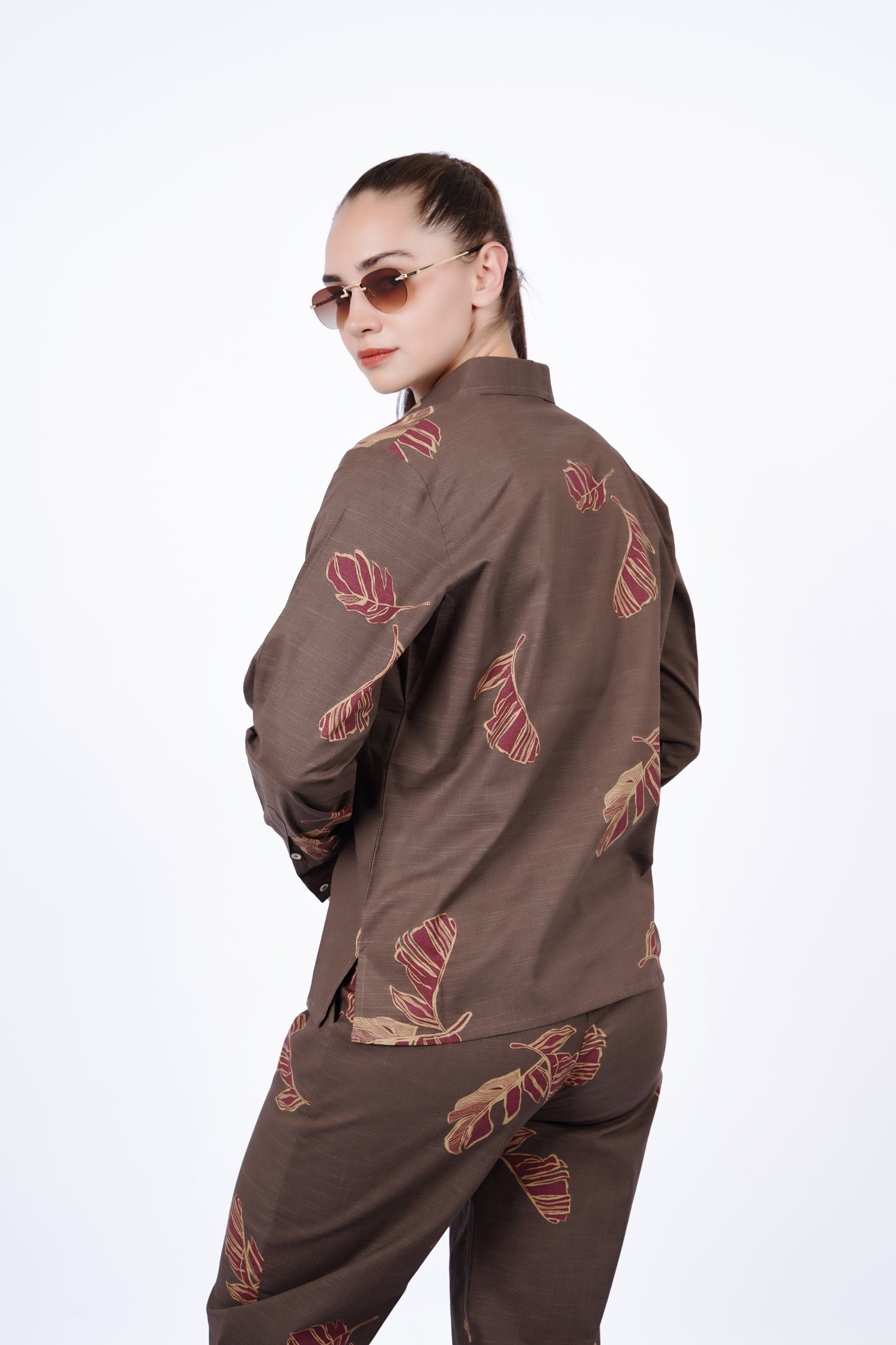 Bloom Brown Co-ord Set - Oversized