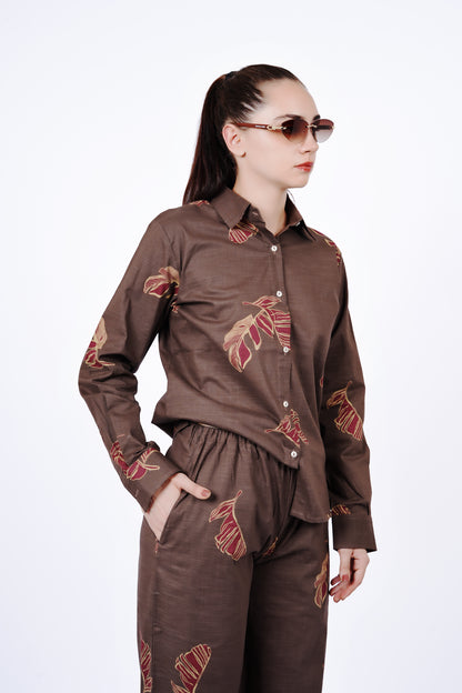 Bloom Brown Co-ord Set - Regular Fit