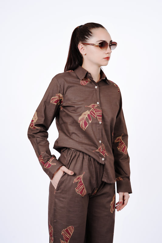 Bloom Brown Co-ord Set - Regular Fit