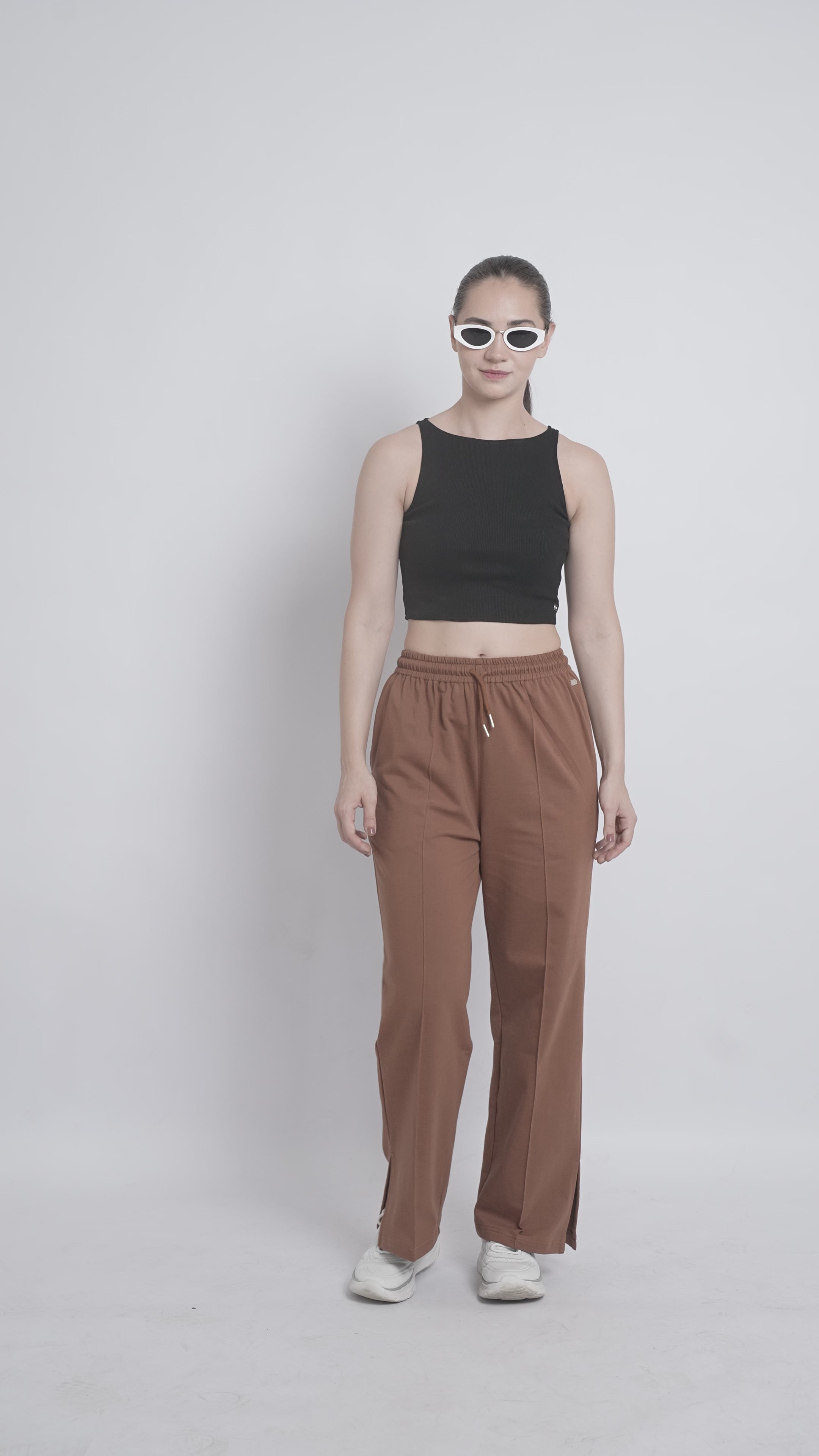 Slit Pants - Brown