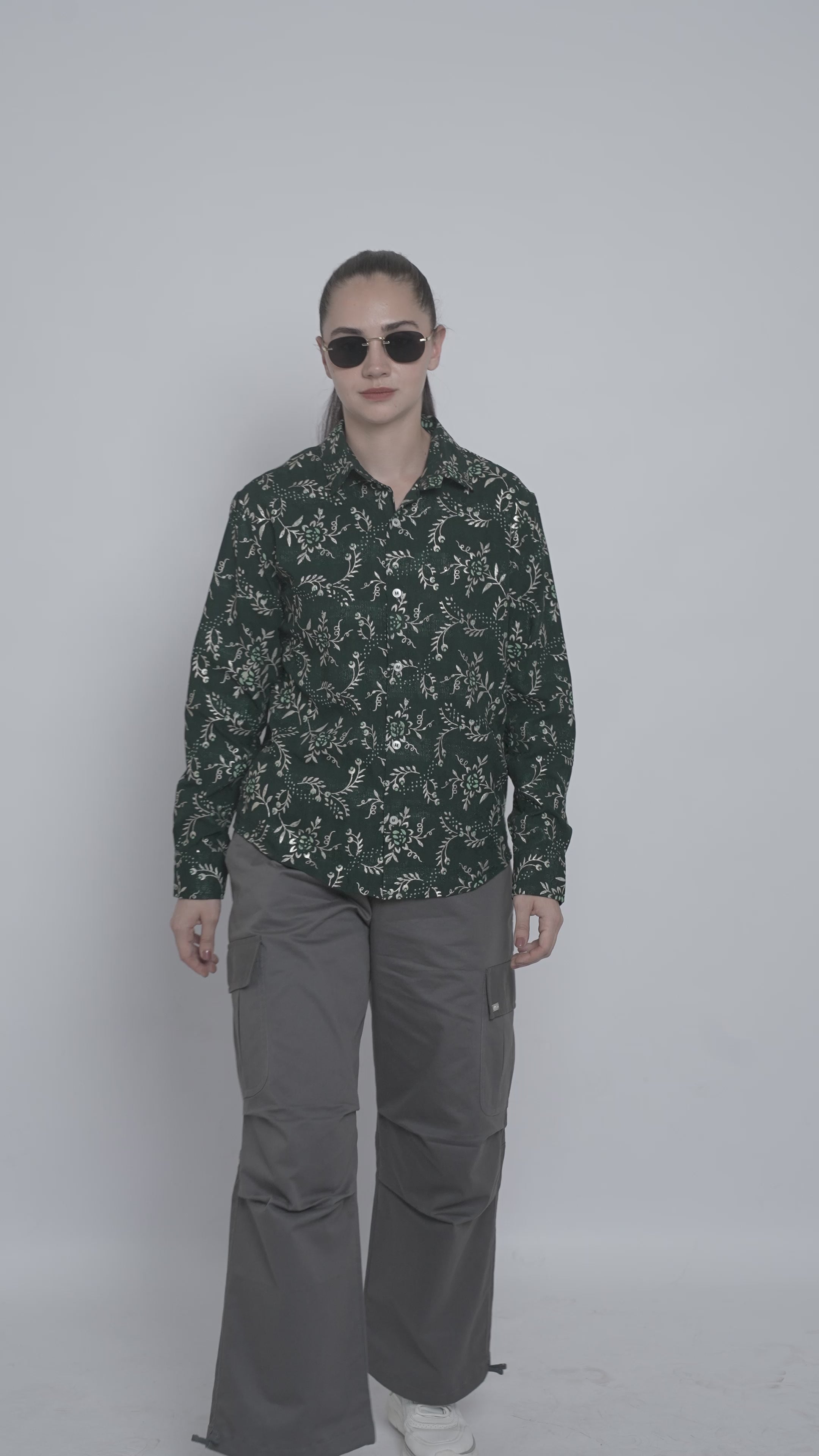 Emerald Vine Print Shirt