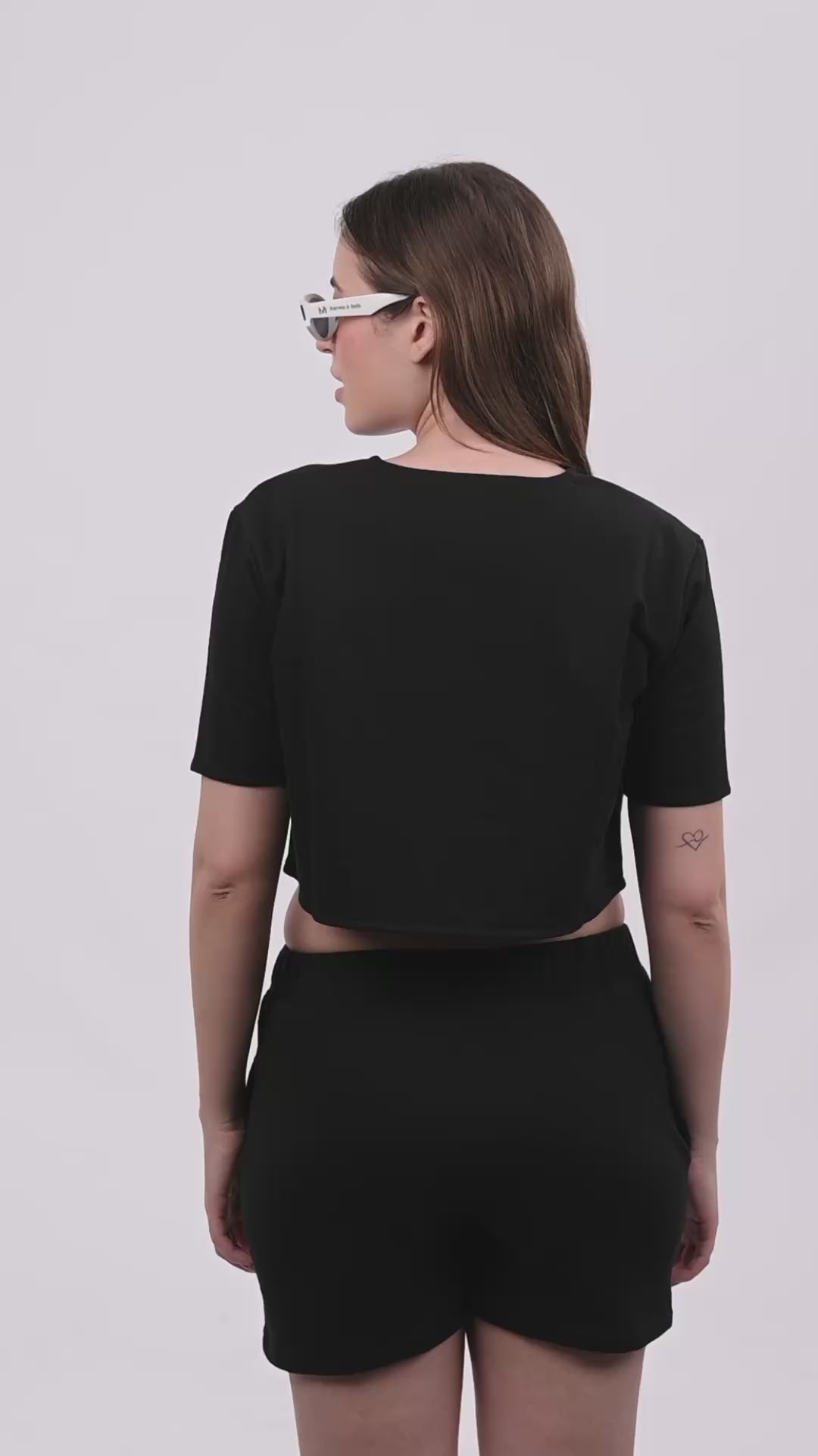 Terry Metal Logo Shirt- Black