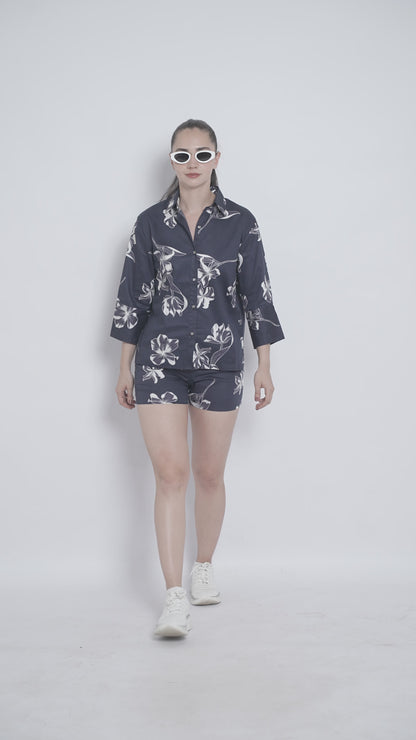 Elegant floral printed Co-ord Set - Regular