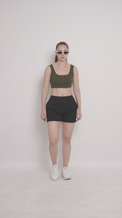 Cropped Crop Top - Green